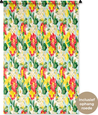 Produktbild von MuchoWow® Wandteppich Wandbehang Blumen - Rosen - Farben - Muster 90x135 cm Tapisserie Dekoration Wandtuch - Baumwolle - Wandskulptur