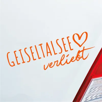 Produktbild von Auto Aufkleber Geiseltalsee verliebt Herz See Sea Liebe Car 19x6 cm Orange Sticker Heckscheibenaufkleber