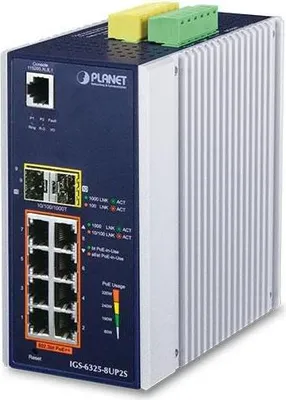 Immagine prodotto di PLANET Industrial L3 8-Port 802.3bt GE  + 2-Port 2.5G SFP+