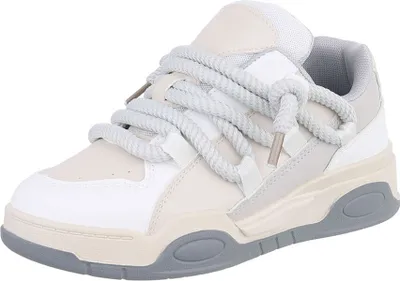 Produktbild von Ital-Design Damen Freizeitschuhe  Lederoptik Sneakers Low 87284009 Grau Gr.  36