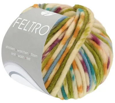 Produktbild von Lana Grossa - Feltro Fuoco 0732 pflaume hellblau türkis sandgelb oliv hellbeige
