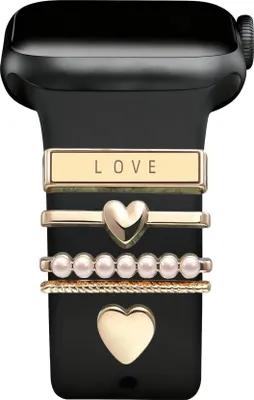 Produktbild von Watch Strap Charm - Hearts (gold)