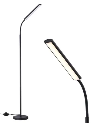 Produktbild von EDISHINE Stehlampe Wohnzimmer, 3 Farbtemperaturen, LED Dimmbar, Schwarz 3000 K / 4000 K / 6000 K, flexibler Schwanenhals, Fußschalter, Memory-Funktion