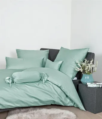 Produktbild von Janine Design Mako-Satin Kissenbezug einzeln Colors 31001 Farbe rauchgrün-36 Größe 80x80cm