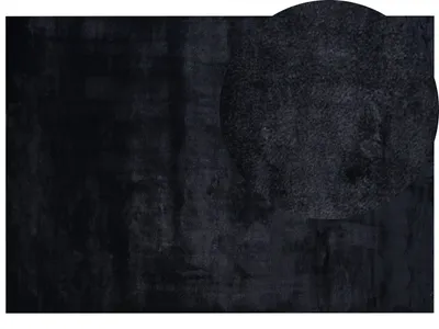 Obrázek produktu pro BELIANI Koberec z umělé zaječí kožešiny černý 160 x 230 cm umělá polyesterová kožešina měkký huňatý s vysokým vlasem