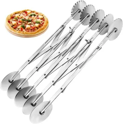 Produktbild von Famanu Teigschneider 5 Räder - Multifunktionaler Pizzaschneider - 32 cm Länge