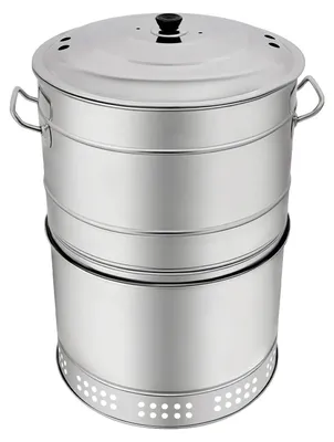 Produktbild von Outdoor BBQ Grill - Vertikaler Holzkohlegrill - Freistehend - Raucharm - 50 Spieße - Edelstahl - 66 cm Höhe - Für Garten & Camping - Silber