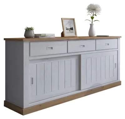 Produktbild von Malonno - Anrichte, 220x50x95h cm Weiß, 3 Schubladen