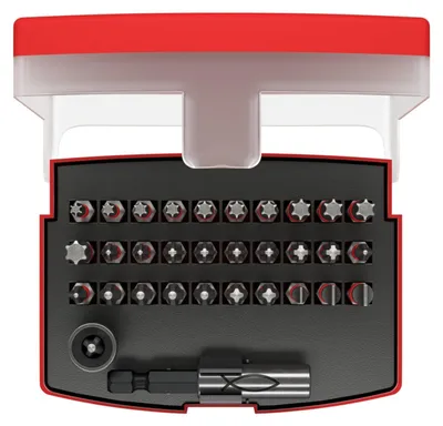 Produktbild von Fischer 559121, 32 Stück(e), Phillips, Pozidriv, Schlitz, Torx Plus, PH 1, PH 2, PH 3, PZ 1, PZ 2, PZ 3, 4.5,5.5,6 mm, TX10, TX15, TX20, TX25, TX27, TX30, TX40, TX8