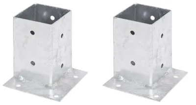 Produktbild von Alberts 212544 Aufschraubhülse | für die bündige Befestigung an Ecken | feuerverzinkt | 91 x 91 mm | 2er Set