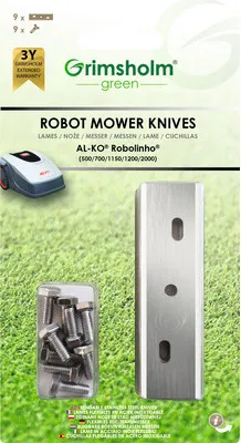 Produktbild von Messer für Mähroboter AL-KO Robolinho 500/700/1150/1200/2000 (für E Modelle), 9 Stück
