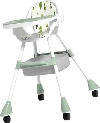 Produktbild von Baby-Hochstuhl, höhenverstellbar, multifunktional, abnehmbares Tablett, klappbar, umwandelbar, für Kleinkinder, Matcha-Grün