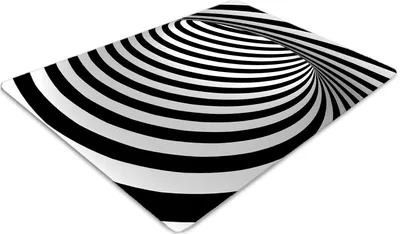 Obrázok produktu pre Podlahová ochranná podložka - Ochranná podložka pod stoličku - Podlahová podložka - 120x90 cm - Čierna a biela