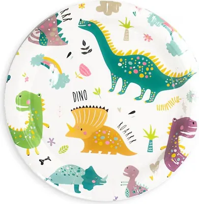 Zdjęcie produktu dla Papierowe talerze Dinozaury, 6 sztuk
