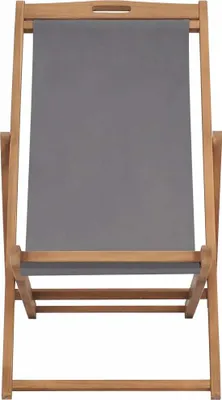 Image de vidaXL Chaise de plage pliante en teck massif gris