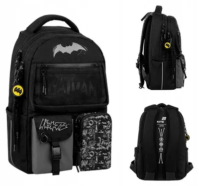 Obrázok produktu pre Školský batoh pre chlapcov vo veku 9–12 rokov, čierny, Batman Kite