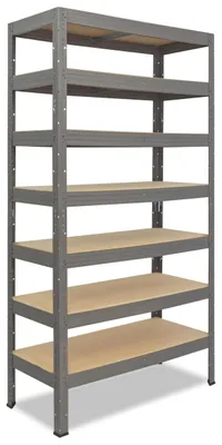 Produktbild von shelfplaza PRO 230x80x40 cm Schwerlastregal in grau mit 7 Böden und 142 kg Traglast pro Boden