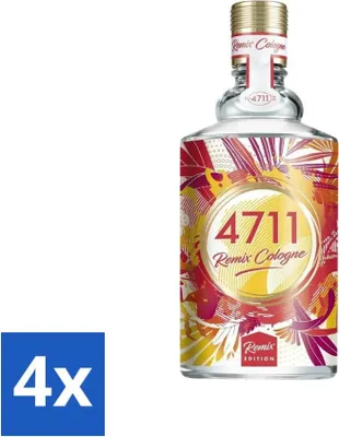 Produktbild von 4711 – Remix Cologne – Eau de Cologne Spray – Grapefruit – Unisex – 100 ml - Vorteilspack - 4 Stücke
