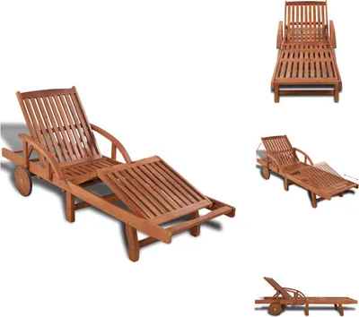 Immagine prodotto di vidaXL Lettino da sole in legno regolabile in 5 posizioni - Lettini da sole