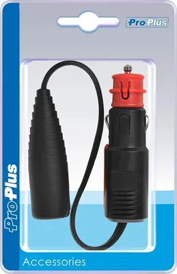 Produktbild von Adapterkabel vom Zigarettenanzünderstecker zur DIN-Buchse im Blister