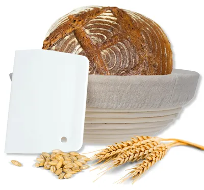 Gärkorb rund Ø 25 cm mit Deckel und Teigschaber
