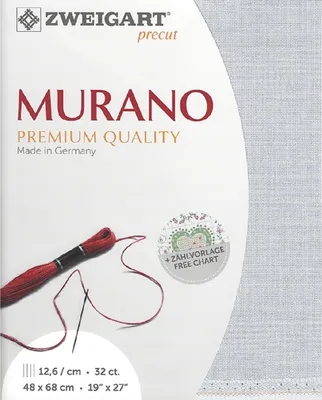 Produktbild von Zählstoff MURANO Zweigart precut 32 ct. 3984 Farbe 705 perlgrau, 48x68 cm