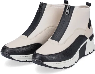 Produktbild von Rieker Damen-Stiefelette-High-Top-Sneaker Beige-Schwarz, Farbe:beige/schlamm, EU Größe:36