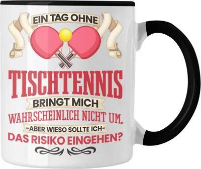 Produktbild von Trendation - Tischtennis Tasse Geschenk für Tischtennisspieler Lustiger Spruch Geschenkidee (Schwarz)
