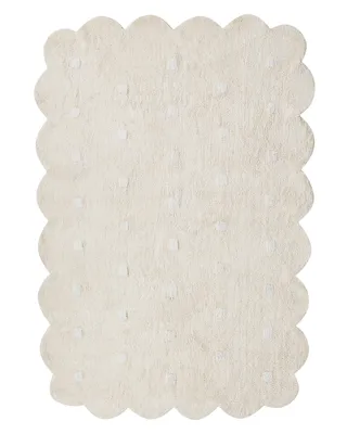 Obrázok produktu pre BELIANI Detský koberec béžový bavlnený 140 x 200 cm v tvare sušienky boho štýl detská izba