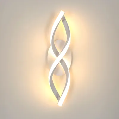 Produktbild von Comely LED Wandlampe, LED Wandleuchten Innen 16W 1800LM, Moderne Kurvendesign Dekorativ Wandleuchte für Schlafzimmer Wohnzimmer Korridor, Warmes Licht 3000K, Weiß