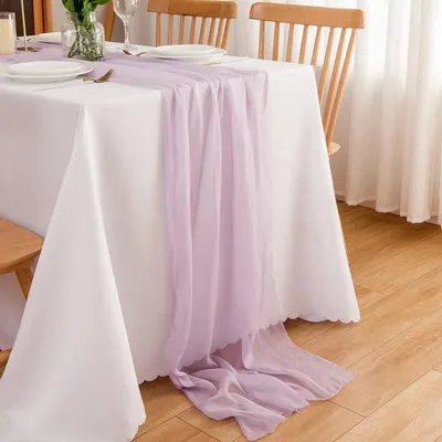 Obrázok produktu pre Šifónová obruska na stôl, svadobná dekorácia, svetloružová, 70 x 300 cm