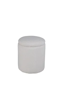 Immagine prodotto di Pouf Limpen Ø32cm con contenitore bianco.