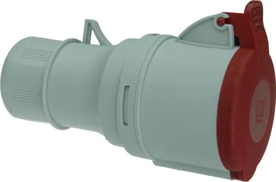Produktbild von CEE Kupplung 16A 5-polig Starkstrom IP44 400V 6h mit Deckel Rot