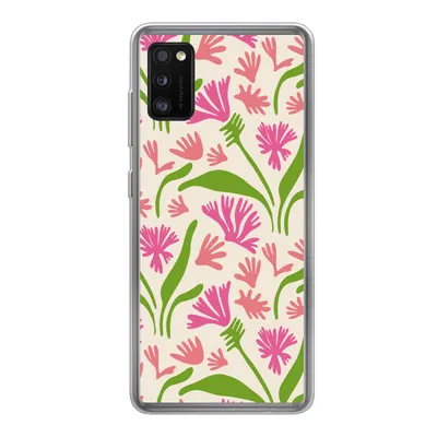 Produktbild von MuchoWow® Handyhülle Schutzhülle Hülle für Samsung Galaxy A41 Blume - Muster - Blatt Silikon Softcase Handy Hülle - Mobiltelefon