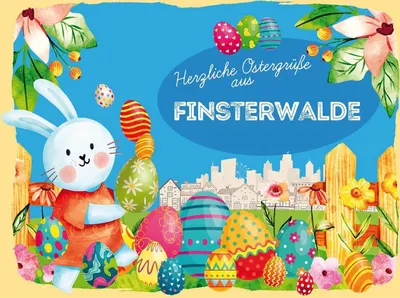 Produktbild von vianmo Holzschild 30x40 cm Ostern Ostergrüße FINSTERWALDE