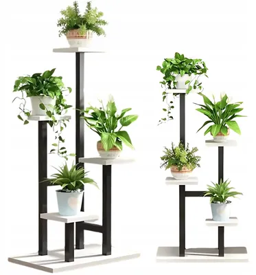 Produktbild von Pflanzenständer aus Metall - 81,5 cm - Modernes Pflanzenregal für 4 Töpfe