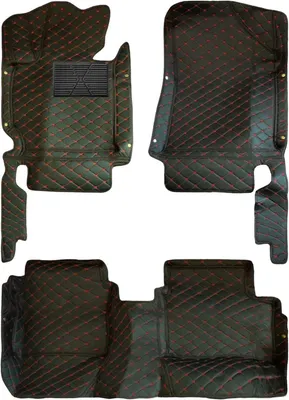 Imagen del producto de Alfombrillas para coche, cuero sintético PU, modelos 2019 hasta la actualidad, para 5 plazas, diseño a medida, color y rojo, para el interior del vehículo