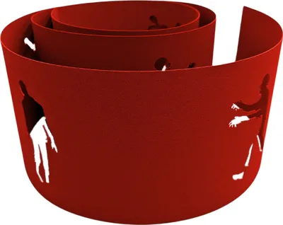 Produktbild von zaun|zu PREMIUM Sichtschutzstreifen mit Motiv Halloween Zombies Rot 2,55m