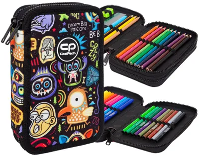 Produktbild von CoolPack Jumper 2 Federmäppchen mit Zubehör Scary Stickers