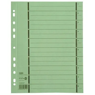Produktbild von ELBA Trennelement - 10 Teile - vorgedruckt: 1-10 - für A4 (210 x 297 mm)