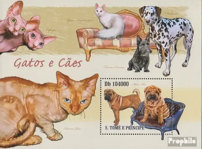 Produktbild von Briefmarken Sao Tome e Principe 2010 Mi Block742 (kompl.Ausg.) postfrisch Katzen und Hunde