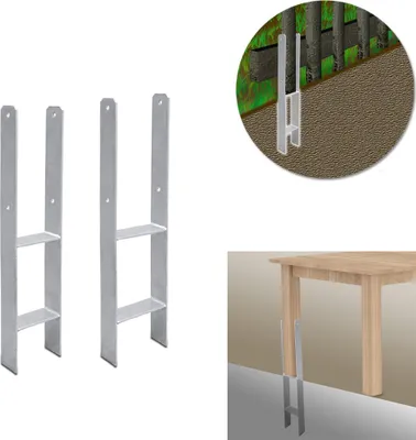 Zdjęcie produktu dla EINFEBEN 2x kotwa H słupek podporowy 101MM ogrodzenia 600MM słupek kotwiący wiata samochodowa