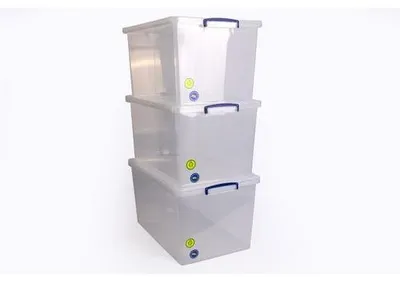 Produktbild von Really Useful Box Aufbewahrungsboxen 3x 83.0 l transparent 38.0 x 60.2 34.6 cm - 3