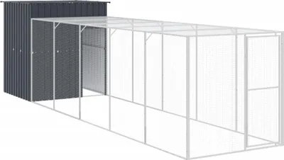 Obrázok produktu pre vidaXL Klietka pre kurčatá s výbehom antracitová 165x659x181 cm oceľ pozinkovaná