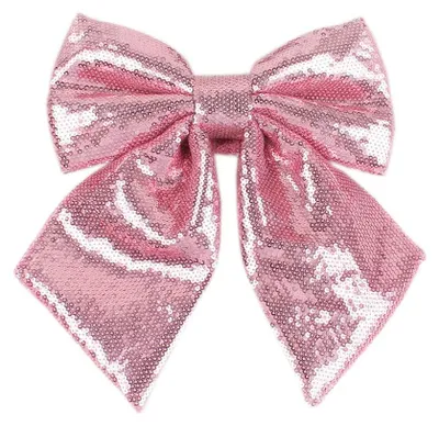 Weihnachtsschleife mit Pailletten, 25 x 25 cm, rosa