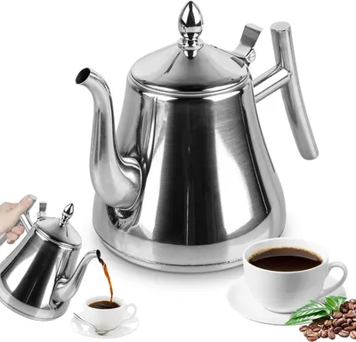 Produktbild von Edelstahl Teekanne mit Infuser - Doppelwandig - 1 L
