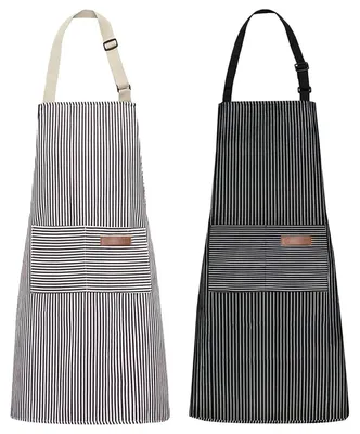 Produktbild von Küchenschürze mit verstellbarem Latz, weiche Kochschürze mit doppelten Taschen für Damen und Herren