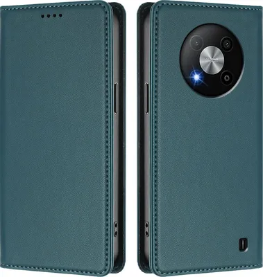 Image de Étui en cuir pour ZTE Blade A73 5G, étui à rabat magnétique en cuirPolyuréthaneavec support, vert