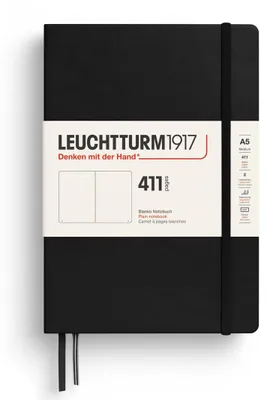 Produktbild von LEUCHTTURM1917 Notizbuch 411 Medium A5 Hardcover, Blanko, Schwarz