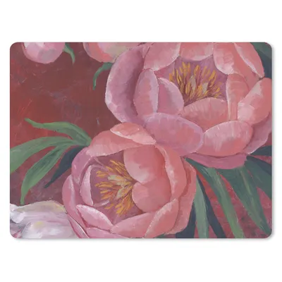 Produktbild von MuchoWow® Mauspad Mousepad Blumen - Rosa - Malerei - Pflanzen 40x30 cm - Mousepads - Maus Mat - Pad - Mausunterlage - Anti Rutsch